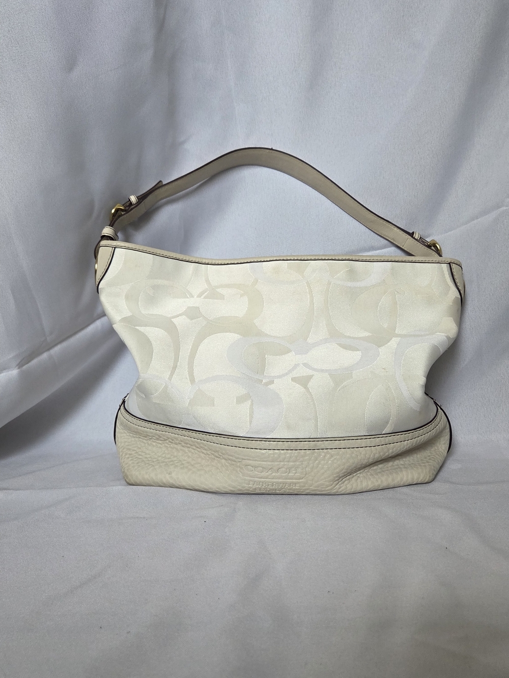 Coach Ivory Signature Canvas Hobo Bag